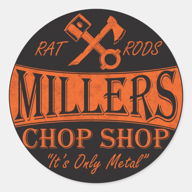 Logo Sticker in Orange and Black (Front)