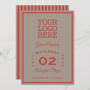 Logo Stone Grey Habanero Red Business Opening Invitation