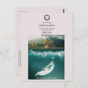 Logo Taupe Author Promotional Material Bookmarks Postcard