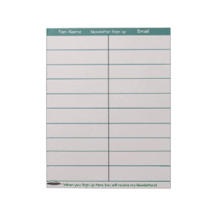 Logo Taupe Teal Author's Promotional Material  Notepad
