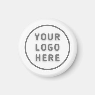 Logo Template Business Giveaway Simple White Round Magnet