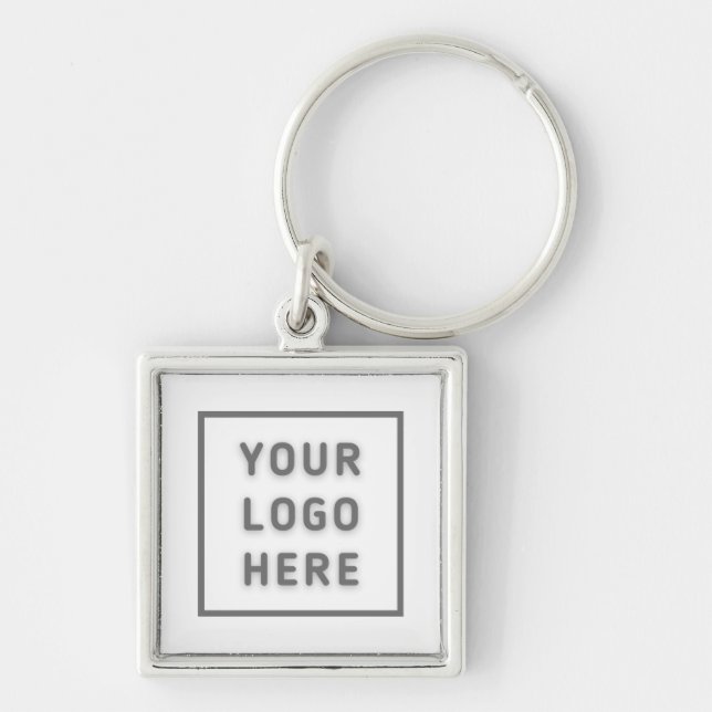 Logo Template Business Giveaways White premium Key Ring (Front)