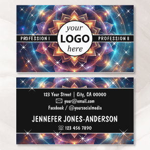 Logo Template Chakra Flower of Life Galaxy Sparkle Business Card