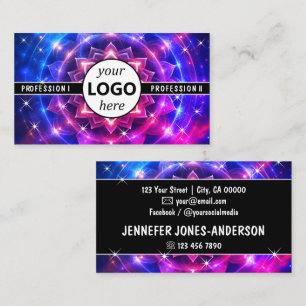 Logo Template Chakra Flower of Life Galaxy Sparkle Business Card