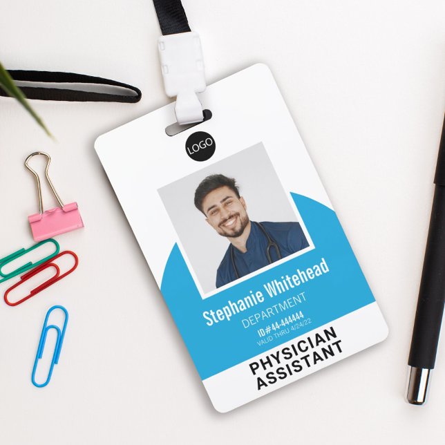 Logo Template Employee Photo Name ID Aqua Blue Badge (Your photo ID employee badge is not just an identification tool, but a powerful communication medium)