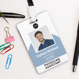 Logo Template Employee Photo Name ID Dusty Blue ID Badge