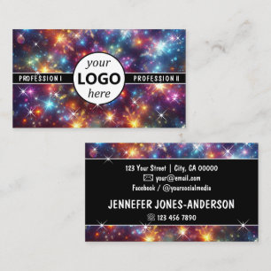 Logo Template Galaxy Stars Magic Energetic Sparkle Business Card
