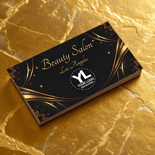 Logo Template Golden Mandala Luxury Flourish Stars Business Card (Creator Uploaded)