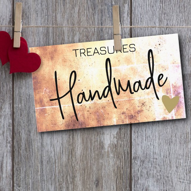 Logo Template Handmade Crafts Rainbow Distressed  Business Card (Creator Uploaded)