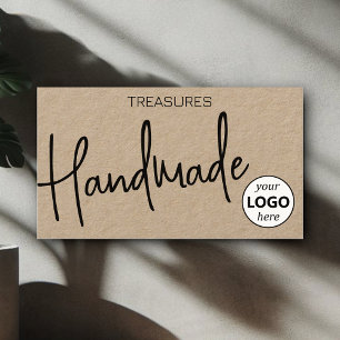 Logo Template Handmade Crafts Simple Clean Kraft  Business Card