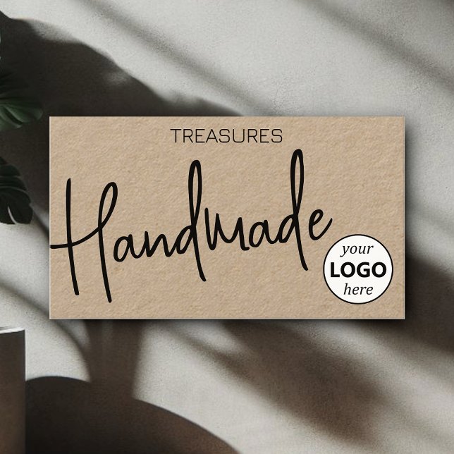 Logo Template Handmade Crafts Simple Clean Kraft  Business Card (Creator Uploaded)
