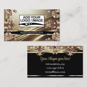 Logo Template Luxury Chic Deluxe Golden Ombre Business Card