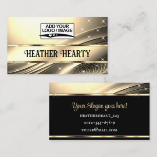 Logo Template Luxury Chic Deluxe Liquid Light Gold Business Card