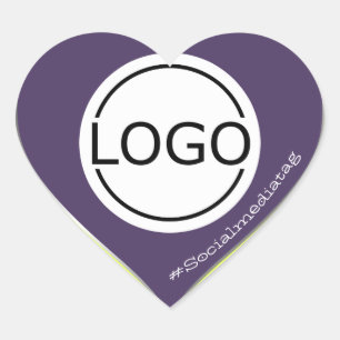 Logo Template Purple Lemon Yellow Custom Packaging Heart Sticker