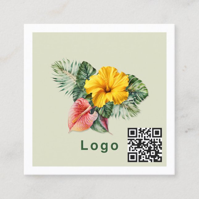Logo Template QR code Square Business Card (Front)