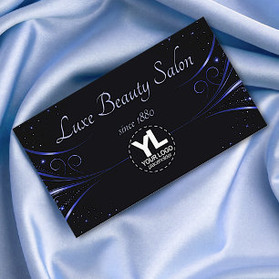 Logo Template Sophisticated Blue Luxury Flourish Business Card