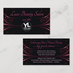 Logo Template Sophisticated Pink Luxury Flourish Business Card