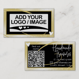 Logo Template Stylish Cool Gold Frame Cute Heart Business Card