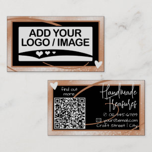 Logo Template Stylish Cool Peach Frame Cute Heart Business Card