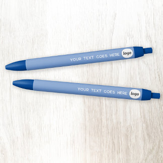 Logo Text Blue Business Branding Promotional Ink Pen