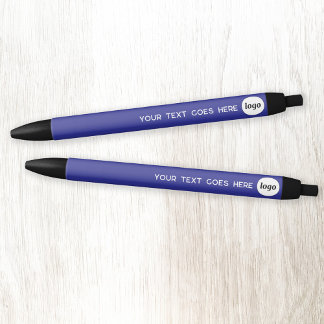 Logo Text Blue Business Branding Promotional Ink Pen