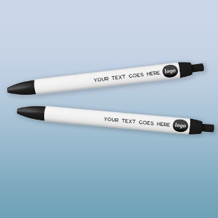 Logo Text Business Promotional Black Ink Pen