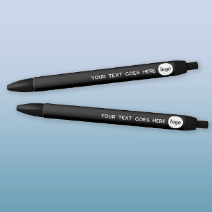 Logo Text Business Promotional Black Ink Pen