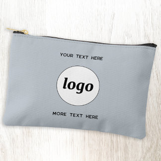 Logo Text Business Promotional Branding Blue Accessory Pouch