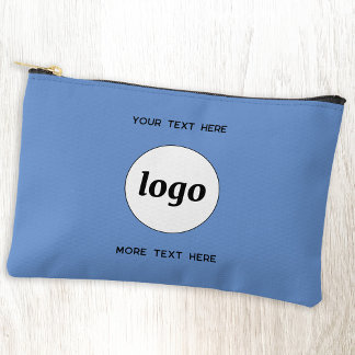 Logo Text Business Promotional Branding Blue Accessory Pouch