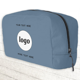 Logo Text Business Promotional Branding Blue Dopp Kit