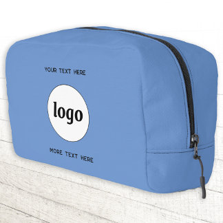 Logo Text Business Promotional Branding Blue Dopp Kit