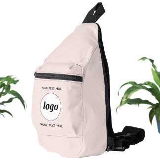 Logo Text Business Promotional Branding Blush Pink Sling Bag