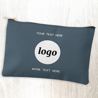 Logo Text Business Promotional Branding Charcoal Accessory Pouch