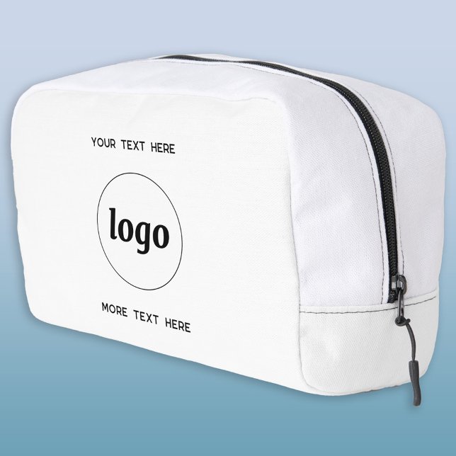 Logo Text Business Promotional Branding Dopp Kit (Logo and custom text business branding promotional zip bag)