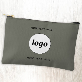 Logo Text Business Promotional Branding Green Accessory Pouch