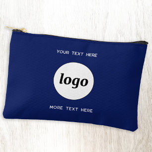 Logo Text Business Promotional Branding Navy Blue Accessory Pouch