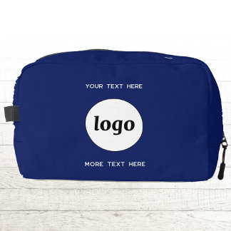 Logo Text Business Promotional Branding Navy Blue Dopp Kit