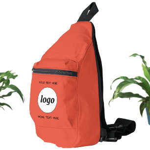 Logo Text Business Promotional Branding Red Sling Bag