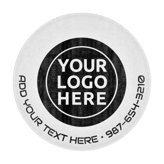 LOGO & TEXT | Custom Business Glass Cutting Board (Front)