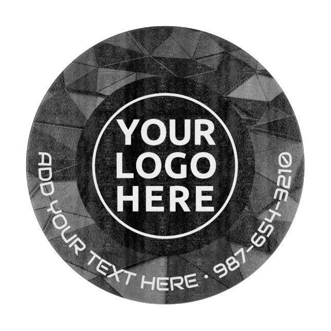 LOGO & TEXT | Custom Business Glass Cutting Board (Front)
