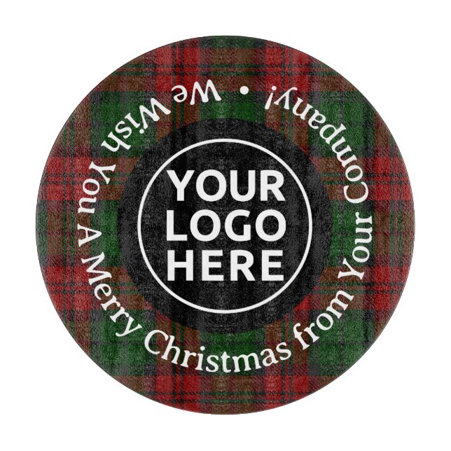 LOGO & TEXT | Custom Christmas Glass Cutting Board (Front)
