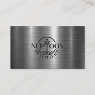 Logo Text Metal Shine Background Business Card