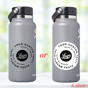 Logo & Text on Clear Vinyl Business Water Bottle S