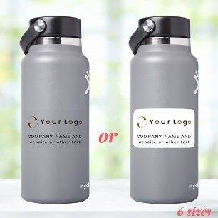 Logo Text on Vinyl Rectangle Business Water Bottle