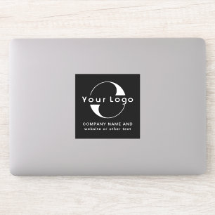 Logo & Text on Vinyl square Business Laptop Black
