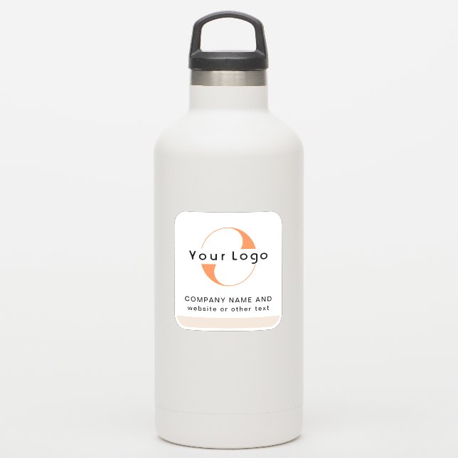 Logo & Text on Vinyl square Water Bottle Business (Waterbottle)