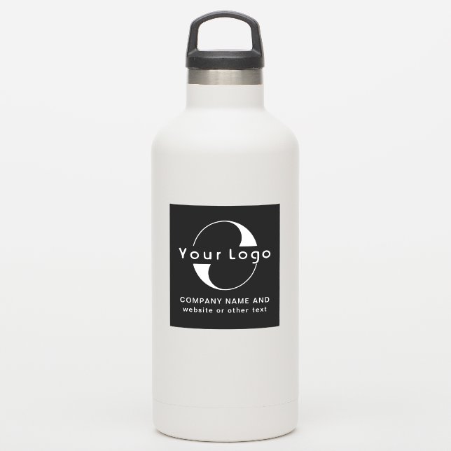 Logo & Text on Vinyl square Water Bottle Business  (Waterbottle)