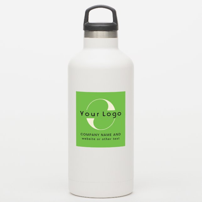Logo & Text on Vinyl square Water Bottle Business (Waterbottle)