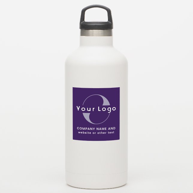 Logo & Text on Vinyl square Water Bottle Business (Waterbottle)
