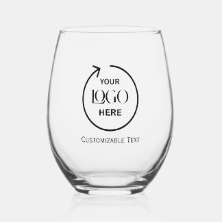 Logo & Text Personalised Wine Glass